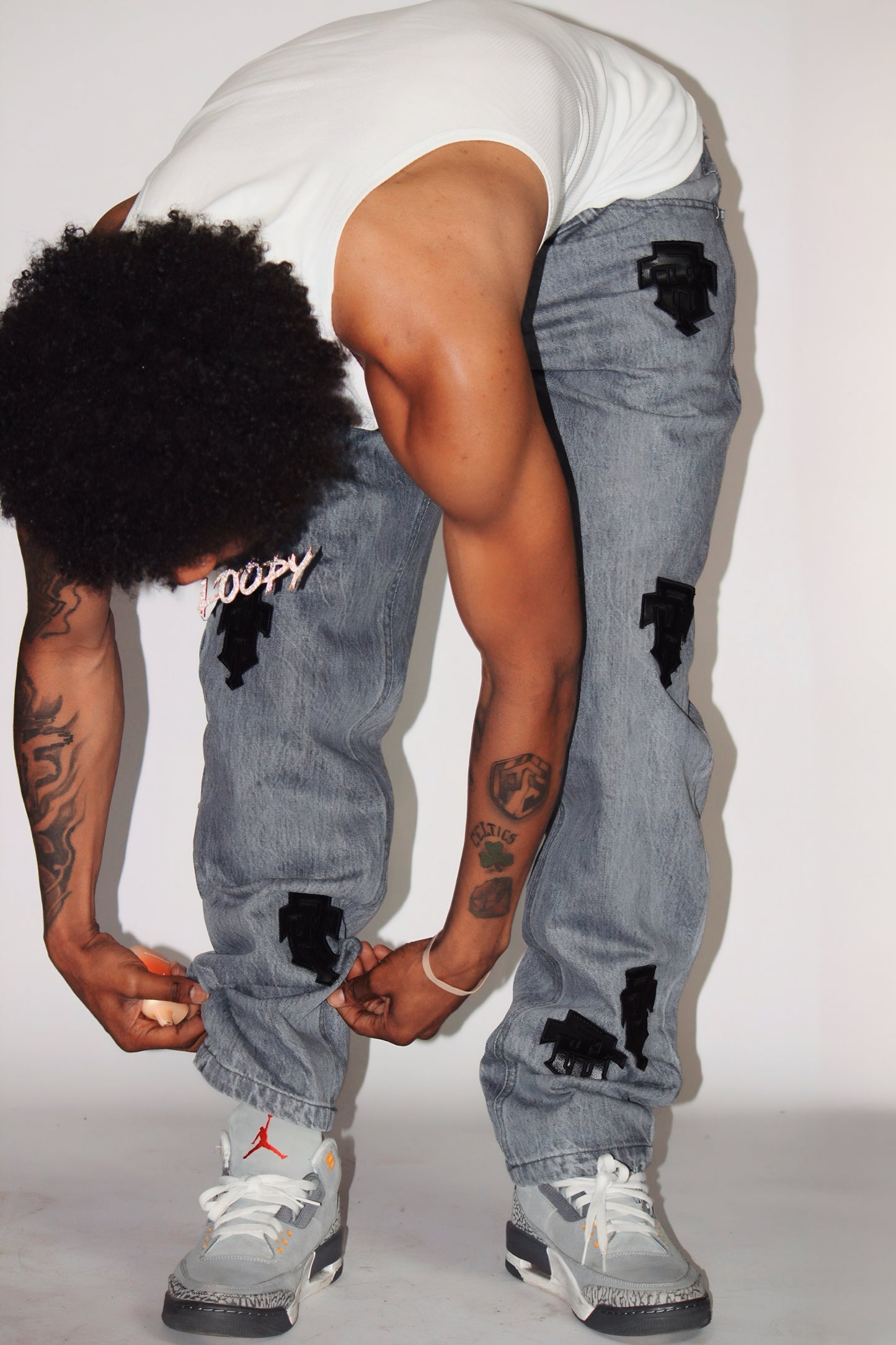 Stone grey denim