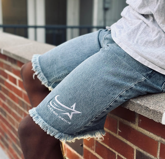 ++ Oversized Light Wash RATED DENIM Short
